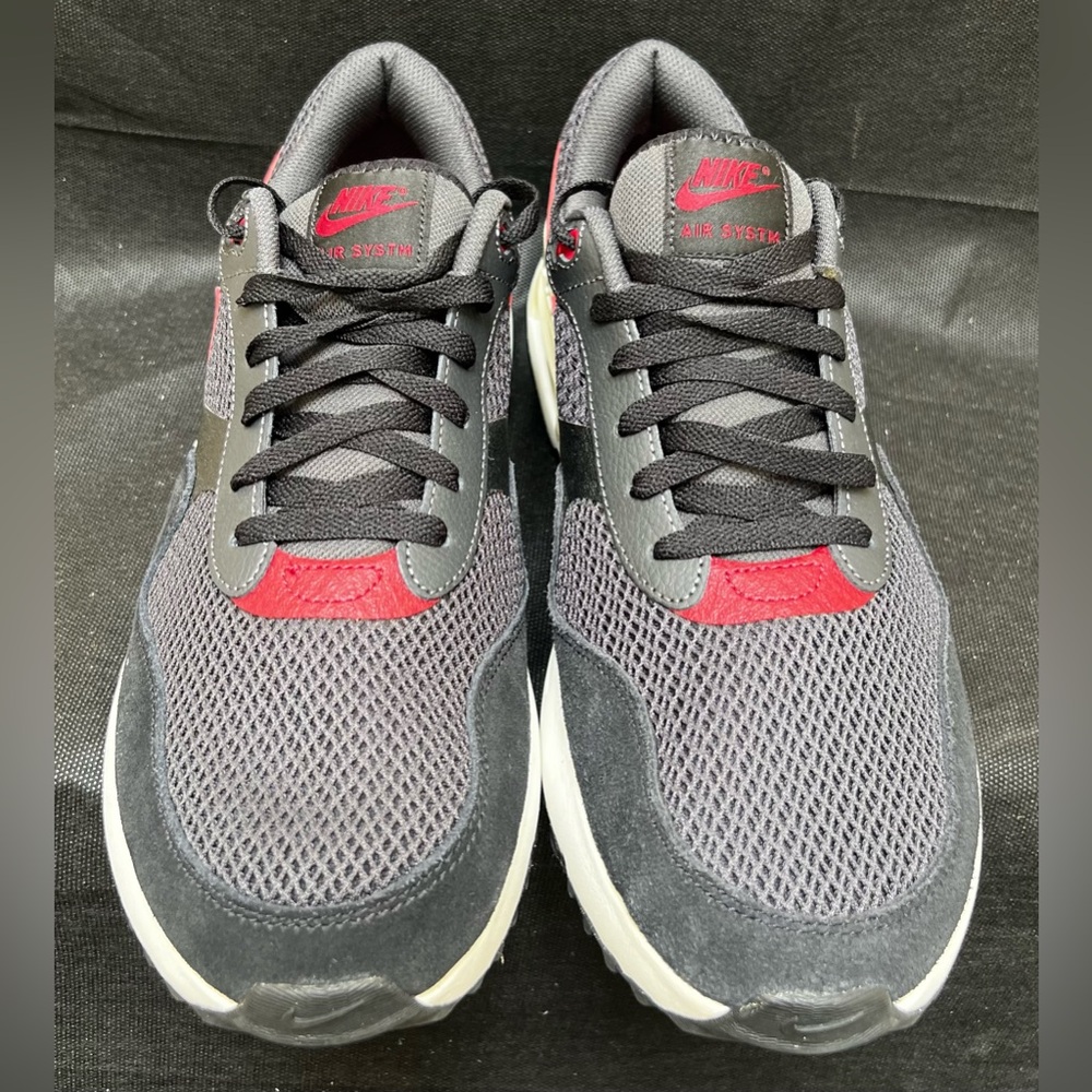 Nike Air Max SYSTM Black/Team Red/Anthr Men's Sneakers Size 11.5 Preowned - Picture 3 of 9